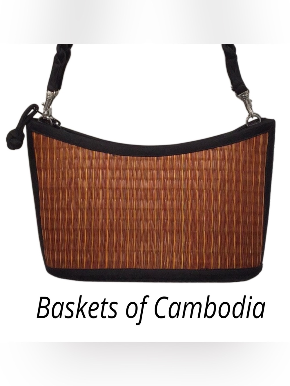 BASKETS OF CAMBODIA Tatami Style Woven Crossbody